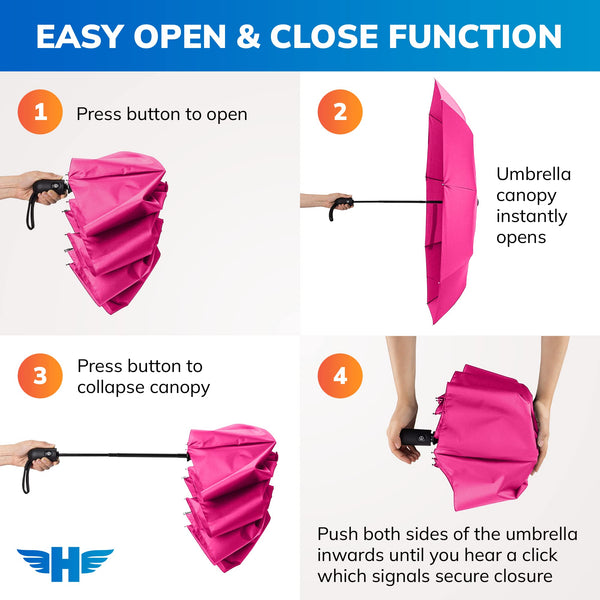 HERO Travel Umbrella - Windproof, Compact and Portable
