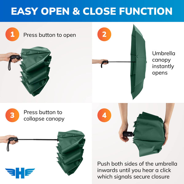 HERO Travel Umbrella - Windproof, Compact and Portable