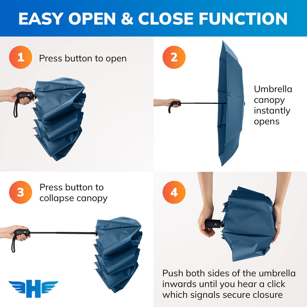 HERO Travel Umbrella - Windproof, Compact and Portable