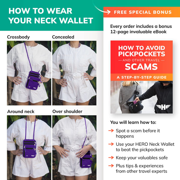 HERO Neck Wallet - RFID Blocking Passport Holder