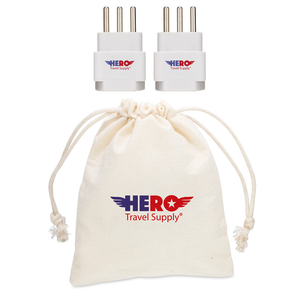 Premium US to Italy Power Adapter Plug (Type L, 3 Pack, Grounded)