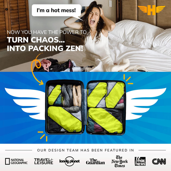 HERO Packing Cubes (Set of 5) with 2 Bonus Laundry Bags