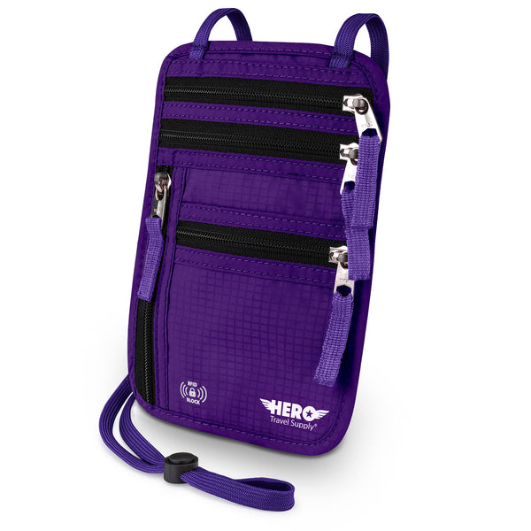 HERO Neck Wallet - RFID Blocking Passport Holder
