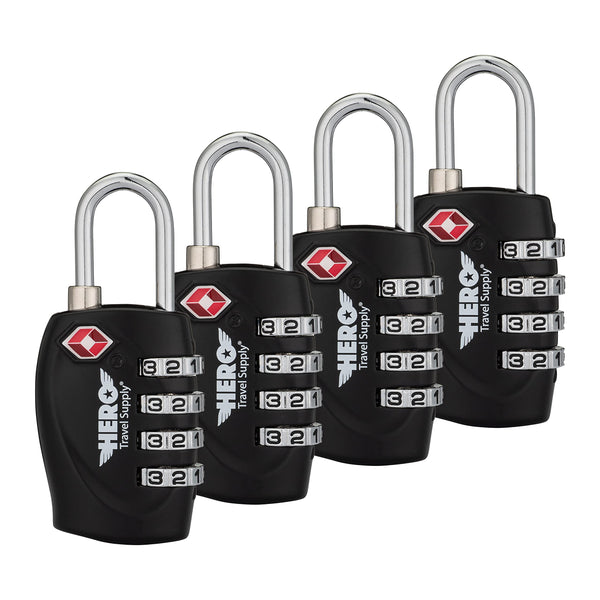 Hero Luggage Lock (2-Pack) – TSA Approved – 4 Digit Combination Padlock