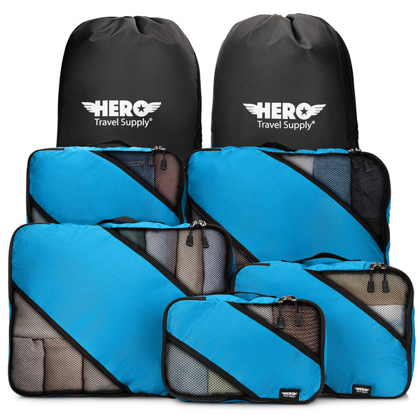 HERO Packing Cubes (Set of 5) with 2 Bonus Laundry Bags