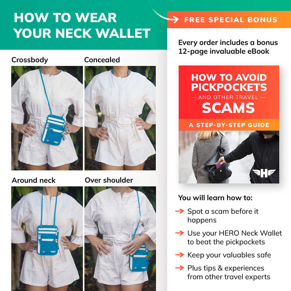 HERO Neck Wallet - RFID Blocking Passport Holder