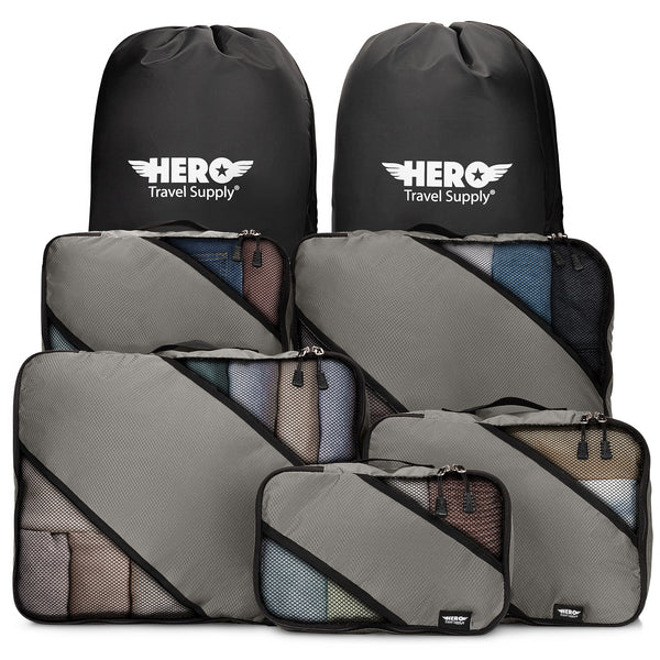 HERO Packing Cubes (Set of 5) with 2 Bonus Laundry Bags