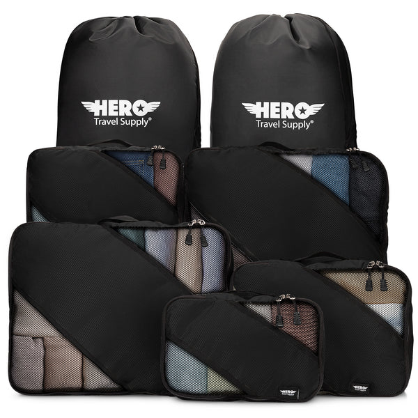 HERO Packing Cubes (Set of 5) with 2 Bonus Laundry Bags