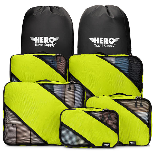 HERO Packing Cubes (Set of 5) with 2 Bonus Laundry Bags