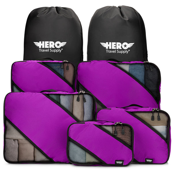 HERO Packing Cubes (Set of 5) with 2 Bonus Laundry Bags