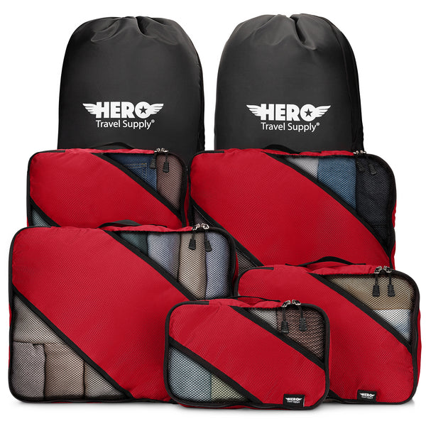 HERO Packing Cubes (Set of 5) with 2 Bonus Laundry Bags