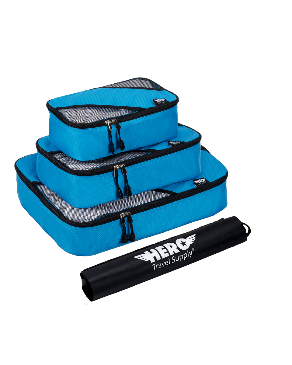 HERO Packing Cubes (Set of 3) with Bonus Laundry Bag HERO Travel Supply