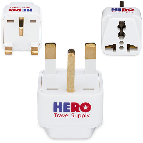 Premium US to UK Power Adapter Plug (Type G, 3 Pack, Grounded)