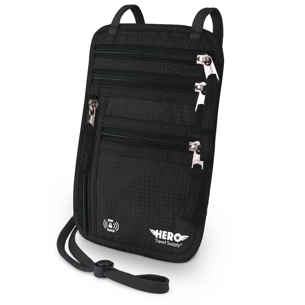 HERO Neck Wallet - RFID Blocking Passport Holder