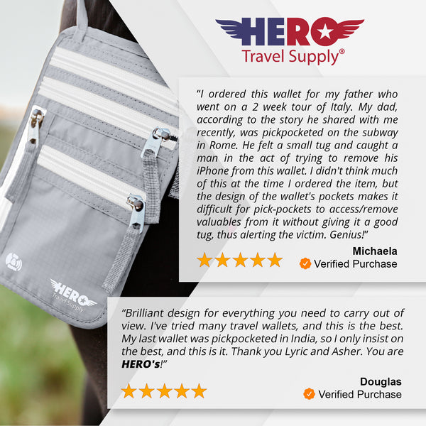 HERO Neck Wallet - RFID Blocking Passport Holder