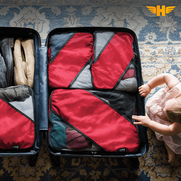 HERO Packing Cubes (Set of 3) with Bonus Laundry Bag