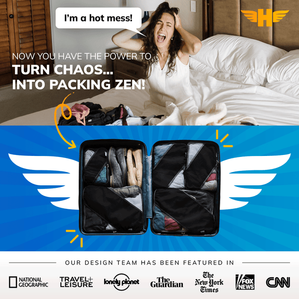 HERO Packing Cubes (Set of 3) with Bonus Laundry Bag