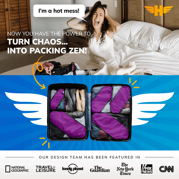 HERO Packing Cubes (Set of 3) with Bonus Laundry Bag