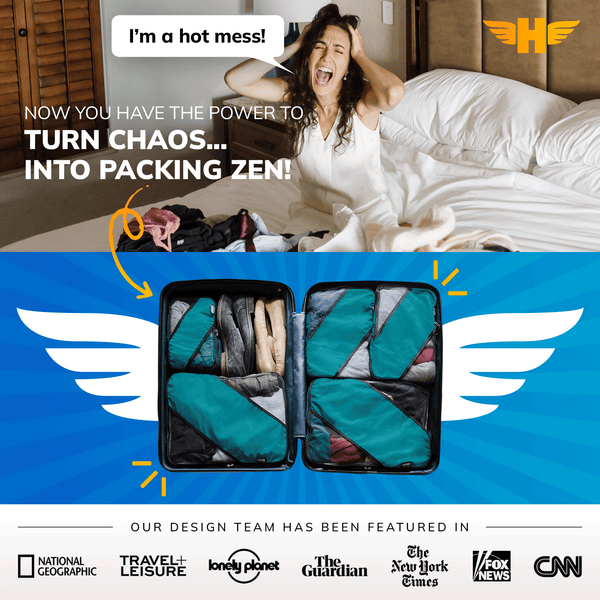 HERO Packing Cubes (Set of 3) with Bonus Laundry Bag