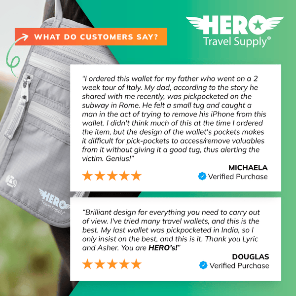 HERO Neck Wallet - RFID Blocking Passport Holder