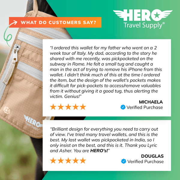 HERO Neck Wallet - RFID Blocking Passport Holder