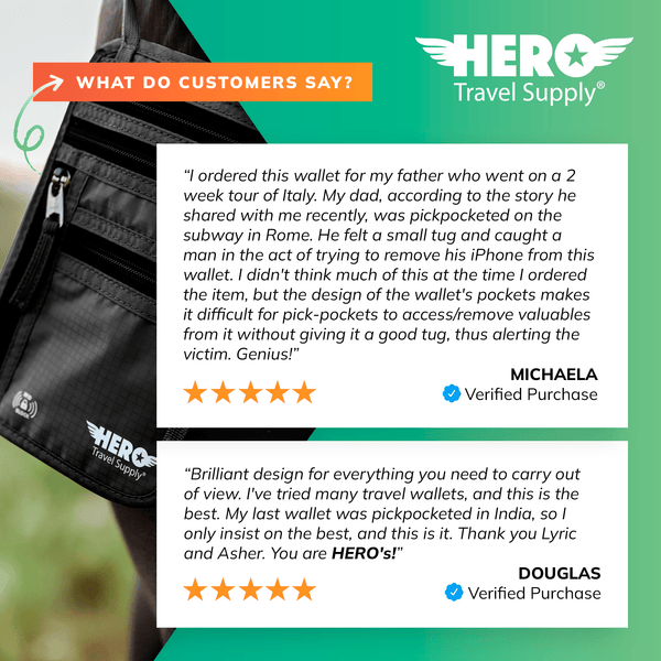 HERO Neck Wallet - RFID Blocking Passport Holder