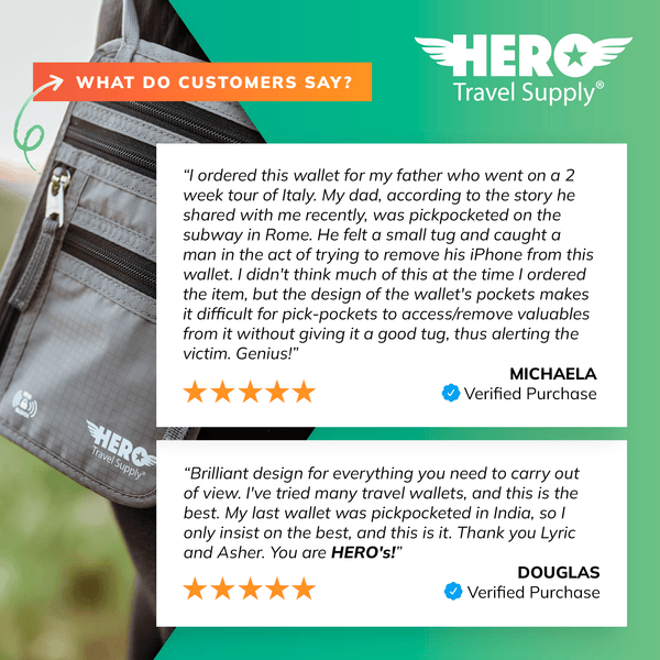 HERO Neck Wallet - RFID Blocking Passport Holder