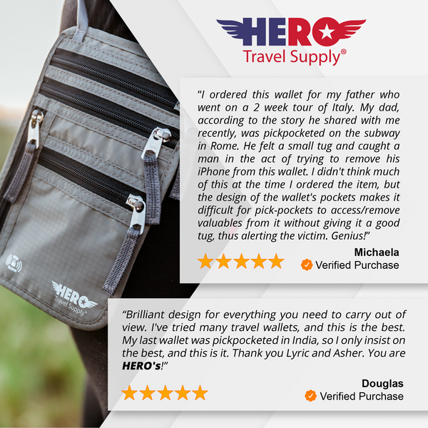 HERO Neck Wallet - RFID Blocking Passport Holder
