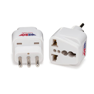 Premium US to Italy Power Adapter Plug (Type L, 3 Pack, Grounded)