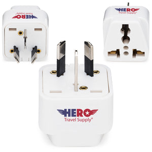 Premium US to Australia & NZ Adapter Plug (Type I, 3 Pack, Grounded)
