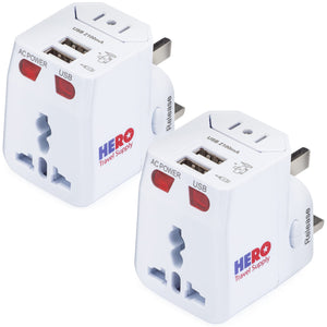 HERO Universal Travel Adapter with 2 USB Ports