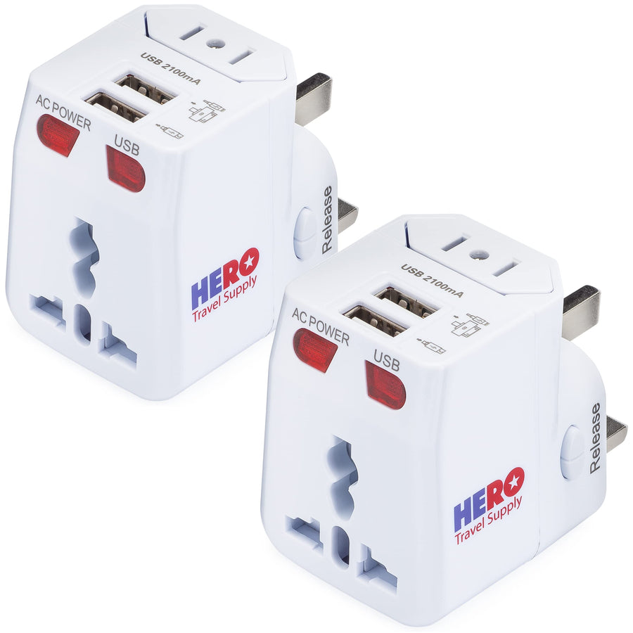 HERO Universal Travel Adapter with 2 USB Ports