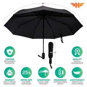 HERO Travel Umbrella - Windproof, Compact and Portable