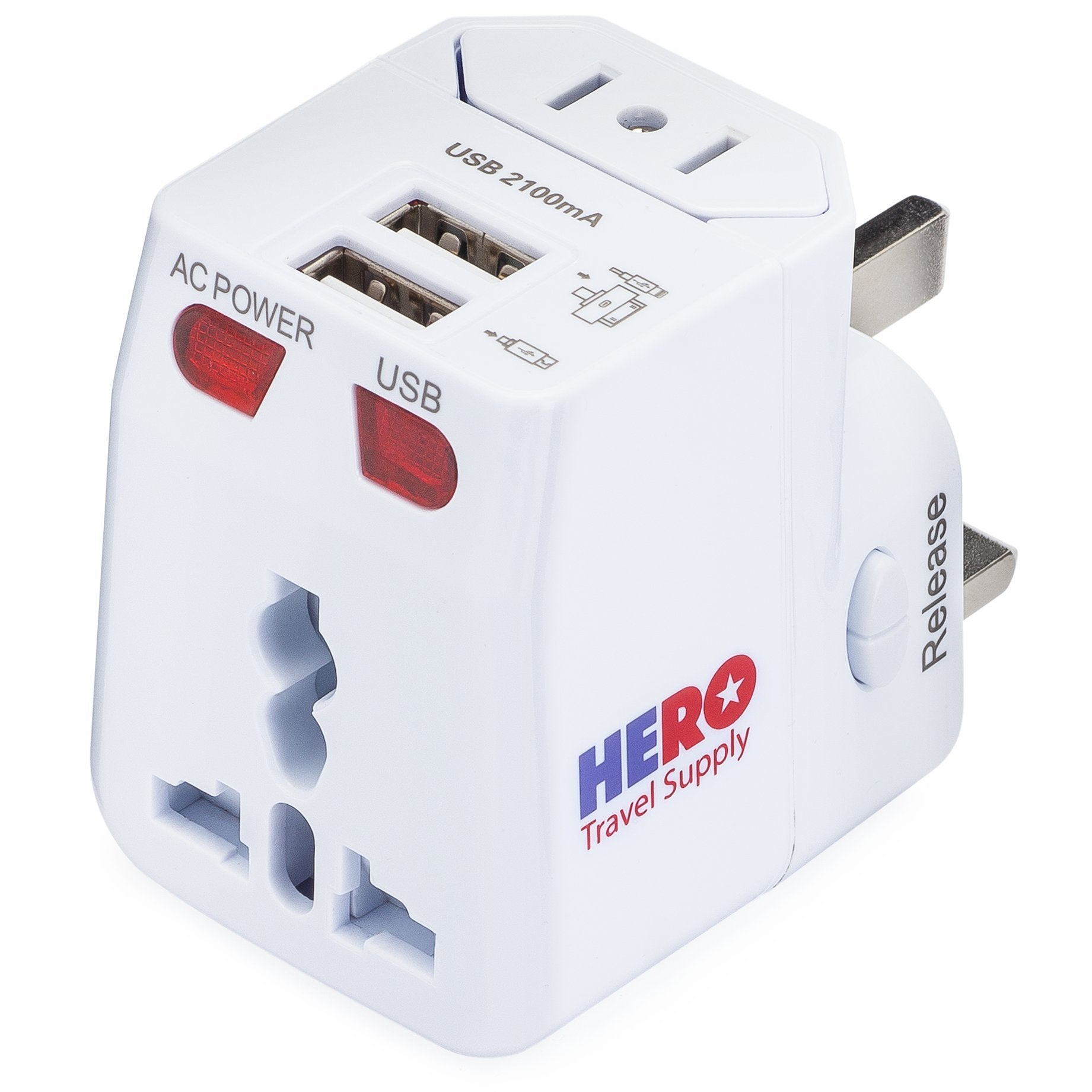 HERO Universal Travel Adapter with 2 USB Ports HERO Travel Supply