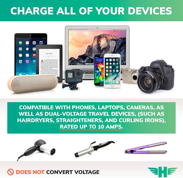 HERO Universal Travel Adapter with 2 USB-C & 1 USB-A Ports