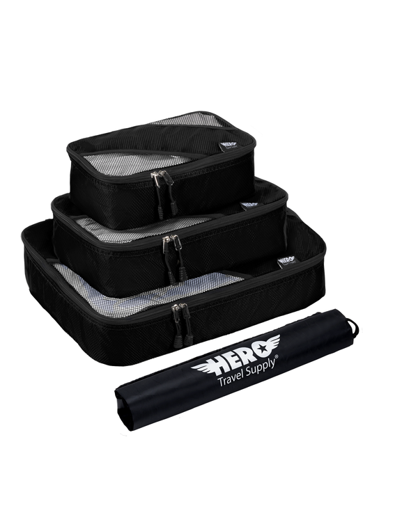 HERO Packing Cubes (Set of 3) with Bonus Laundry Bag