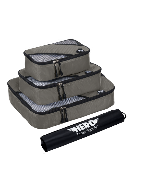HERO Packing Cubes (Set of 3) with Bonus Laundry Bag