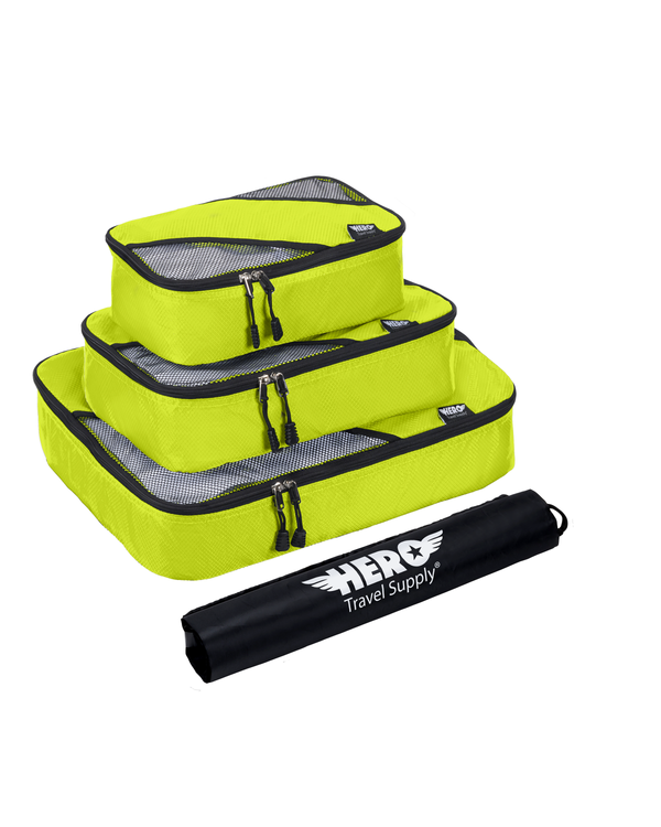 HERO Packing Cubes (Set of 3) with Bonus Laundry Bag