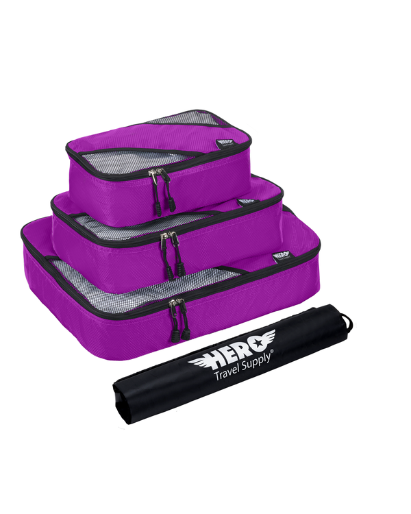HERO Packing Cubes (Set of 3) with Bonus Laundry Bag
