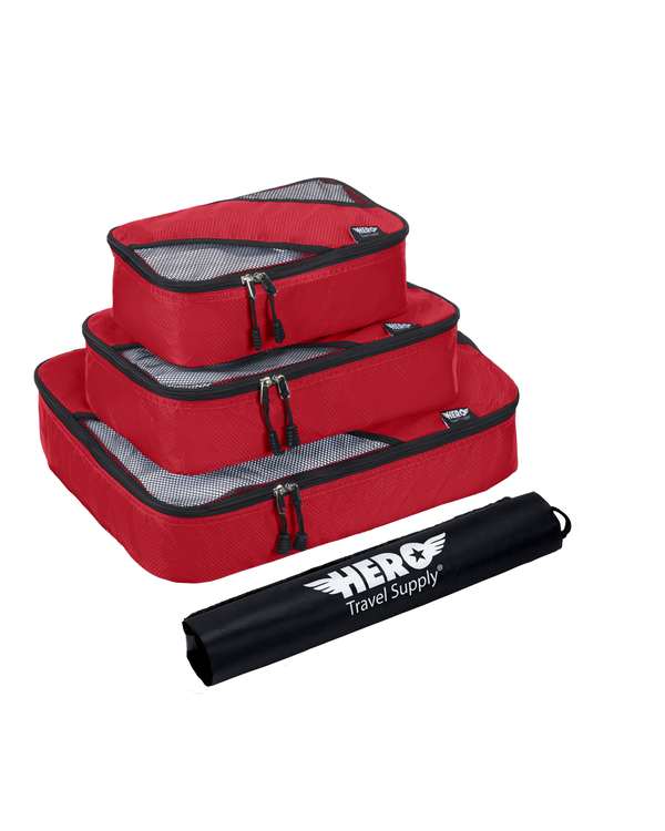HERO Packing Cubes (Set of 3) with Bonus Laundry Bag