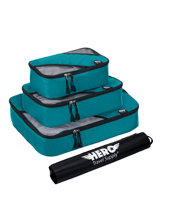 HERO Packing Cubes (Set of 3) with Bonus Laundry Bag