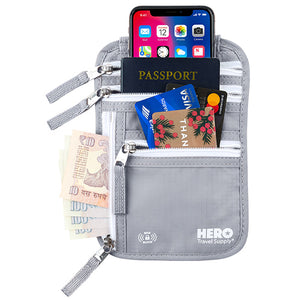 HERO Neck Wallet - RFID Blocking Passport Holder
