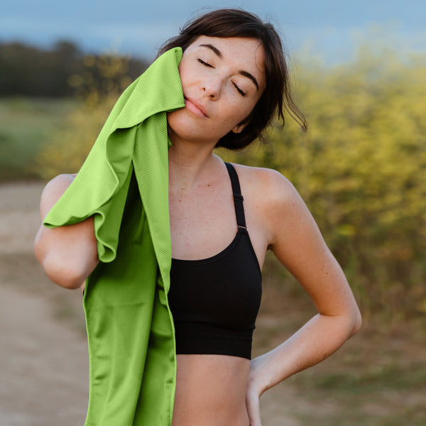 HERO Cooling Towel for Travel, Hiking, Yoga (2-Pack) 40" x 12"