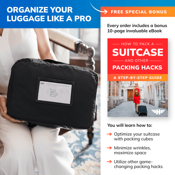 HERO Packing Cubes (Set of 3) with Bonus Laundry Bag