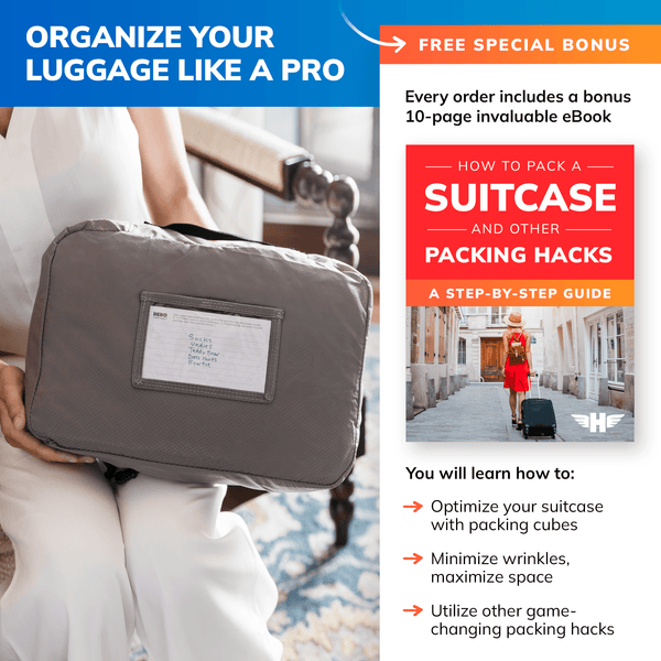 HERO Packing Cubes (Set of 3) with Bonus Laundry Bag