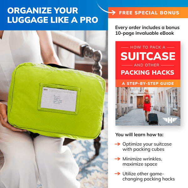HERO Packing Cubes (Set of 3) with Bonus Laundry Bag