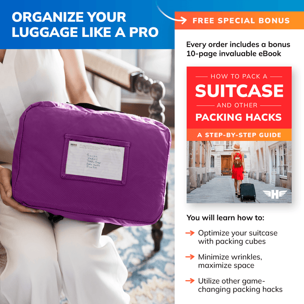 HERO Packing Cubes (Set of 3) with Bonus Laundry Bag