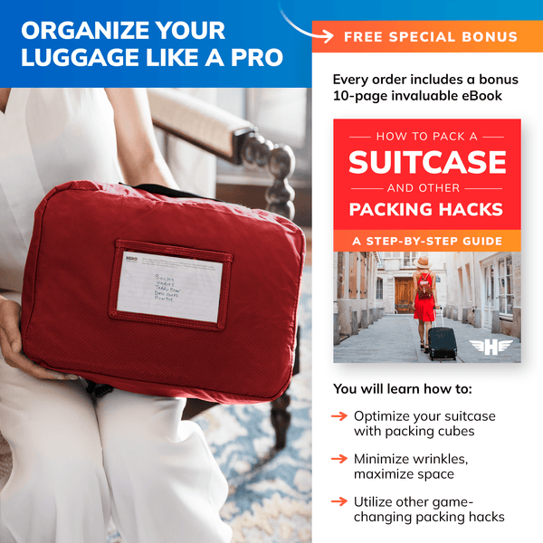 HERO Packing Cubes (Set of 3) with Bonus Laundry Bag