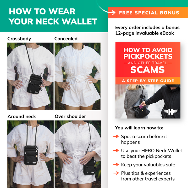 HERO Neck Wallet - RFID Blocking Passport Holder